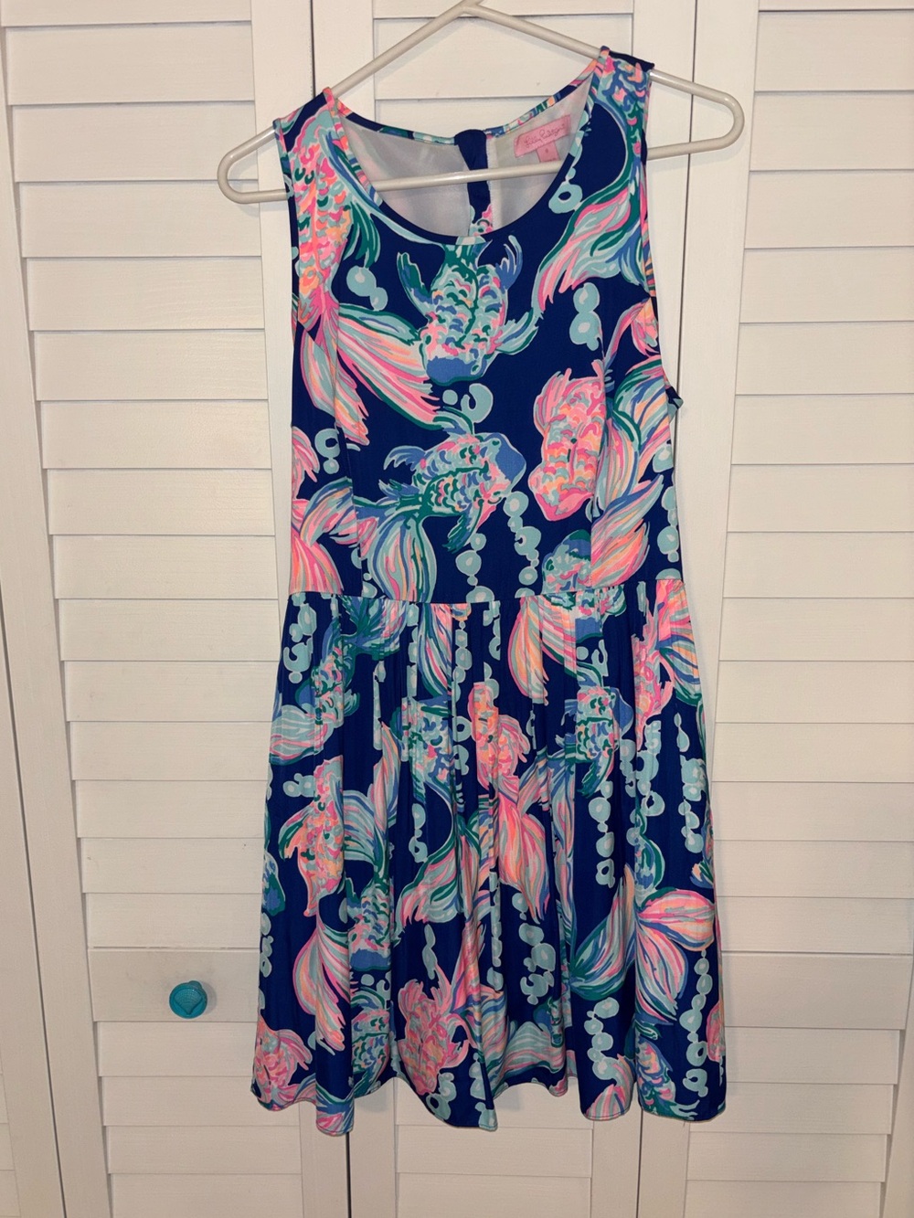 Lilly Pulitzer Dress  Floral Print Sleeveless - Pink & Aqua Accent